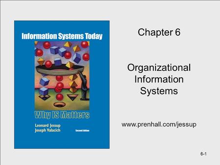 Chapter 6 Organizational Information Systems www.prenhall.com/jessup.