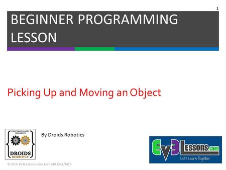 Picking Up and Moving an Object