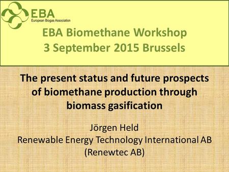 EBA Biomethane Workshop