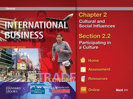 Next >>. 2 By studying and preparing to adapt to a culture in another country, people can participate and benefit from doing business there.