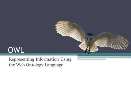 OWL Representing Information Using the Web Ontology Language.