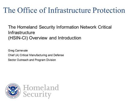 The Office of Infrastructure Protection