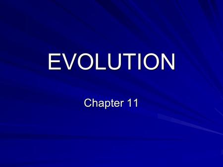 EVOLUTION Chapter 11.