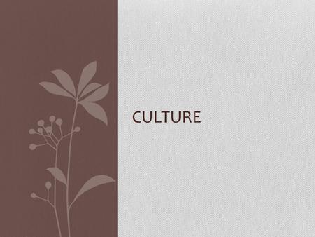 CULTURE. Definition the quality in a person or society that arises from a concern for what is regarded as excellent in arts, letters, manners, scholarly.