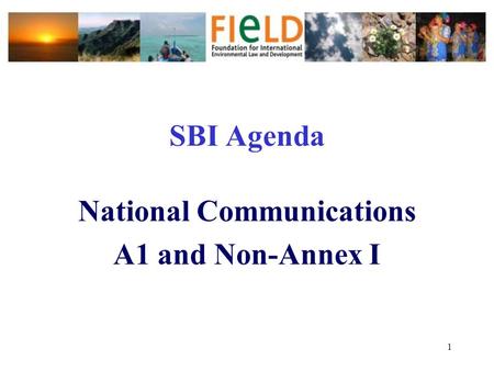 1 SBI Agenda National Communications A1 and Non-Annex I.