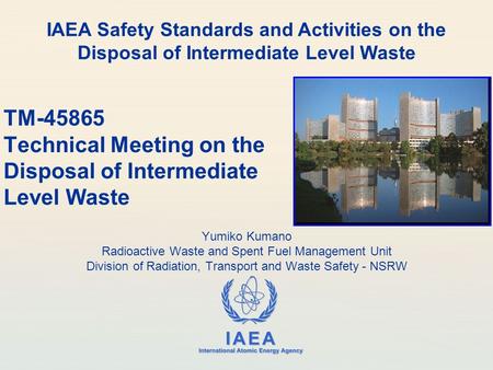 TM Technical Meeting on the Disposal of Intermediate Level Waste