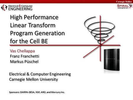 High Performance Linear Transform Program Generation for the Cell BE