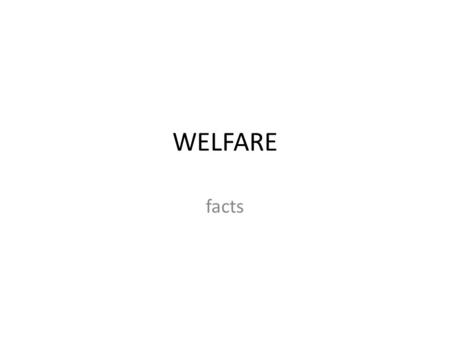 WELFARE facts. Points Welfare was created in Rome for the poor to make a living Welfare was made In Rome for money food and place to live and take care.