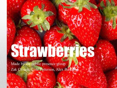 Strawberries Made by the public presence group Zak Clough, Cole Patterson, Alex Barker,