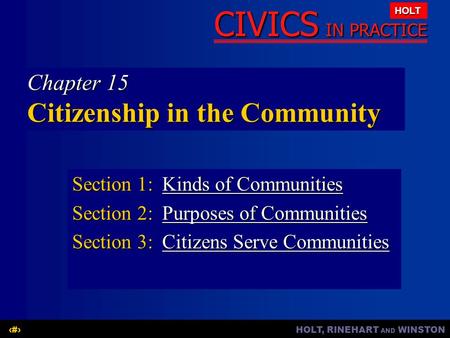 Chapter 15 Citizenship in the Community