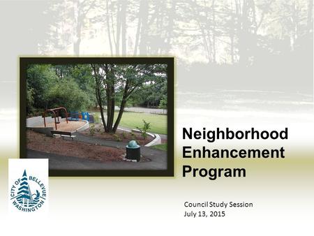 Neighborhood Enhancement Program Council Study Session July 13, 2015.