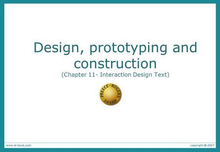 Overview Prototyping and construction Conceptual design