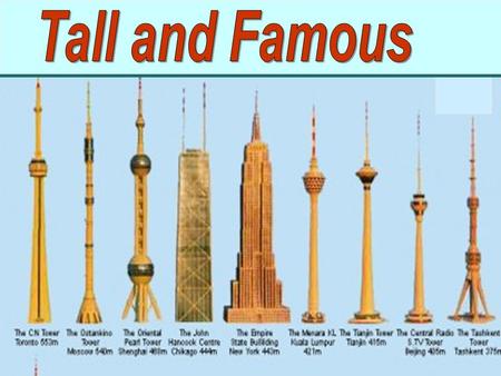 Objectives: LLLLearning information about the tallest and the most famous buildings in the world; LLLListening and reading about tall buildings;