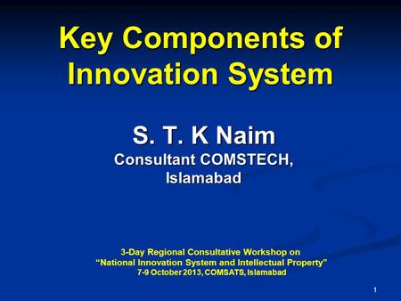 Key Components of Innovation System