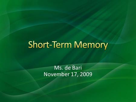 Ms. de Bari November 17, 2009.
