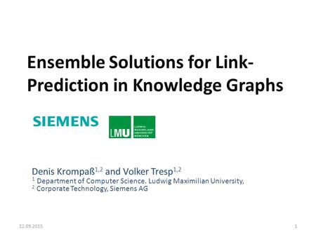 Ensemble Solutions for Link-Prediction in Knowledge Graphs