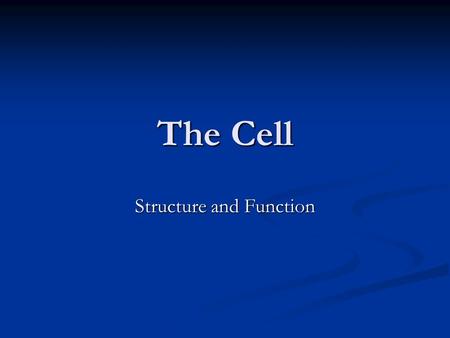 The Cell Structure and Function. Maintaining a Healthy Cell In order to stay healthy and active a cell must: - obtain food and energy In order to stay.