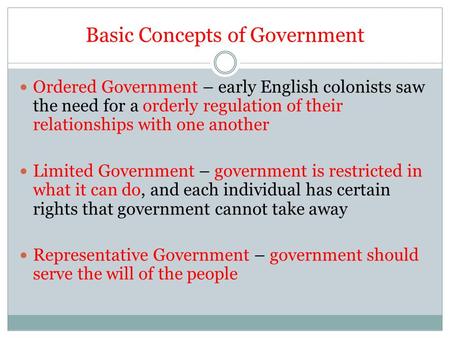 Basic Concepts of Government
