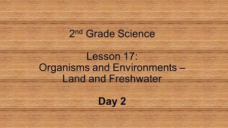 Organisms and Environments – Land and Freshwater Day 2