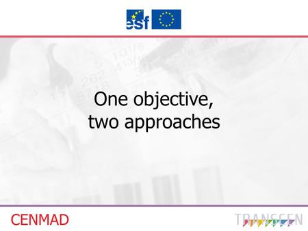 One objective, two approaches. Content – comparison of projects Aim of the project Consortium Recruitment of target groups Beneficiaries - course participants.