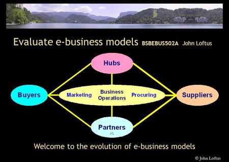 Evaluate e-business models BSBEBUS502A John Loftus - Welcome to the evolution of e-business models © John Loftus.