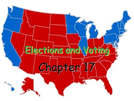 Elections and Voting Chapter 17. I. Election Campaigns National elections are held every two years All members of the House of Representatives are elected.