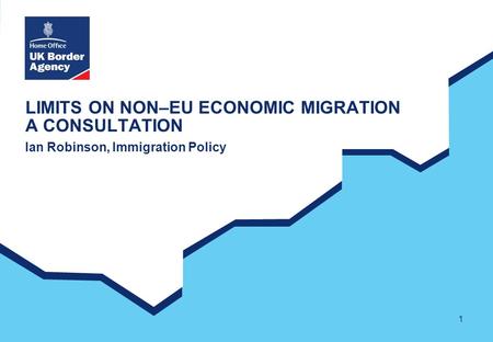 1 LIMITS ON NON–EU ECONOMIC MIGRATION A CONSULTATION Ian Robinson, Immigration Policy.