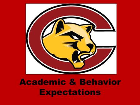 Academic & Behavior Expectations. Academic Expectations ALL students are expected do their best. ALL students will be provided with support to help them.