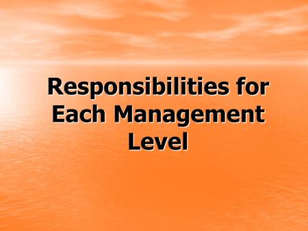 Responsibilities for Each Management Level. District Manager Responsibilities Stay in Contact with all of your business builders in your central district.