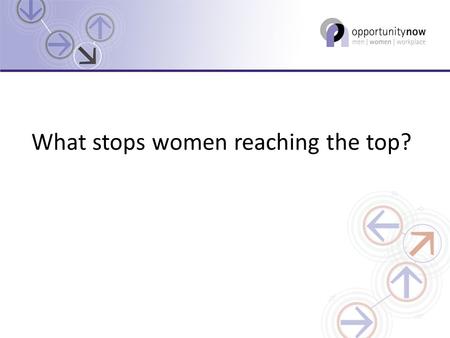 What stops women reaching the top?. What progress have we made in the last 5 years?