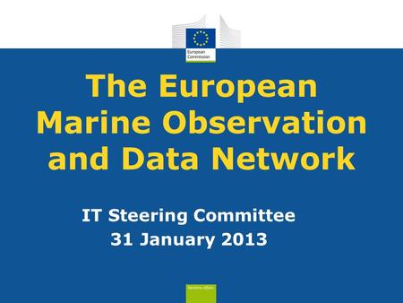 The European Marine Observation and Data Network IT Steering Committee 31 January 2013.