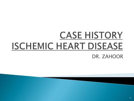 DR. ZAHOOR 1.  A 50 year old man presents to clinic with a complaint of central chest discomfort of 2 weeks’ duration, occurring after walking for more.