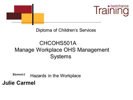 Manage Workplace OHS Management Systems