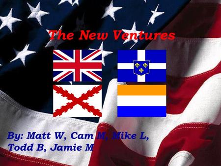 The New Ventures By: Matt W, Cam M, Mike L, Todd B, Jamie M.