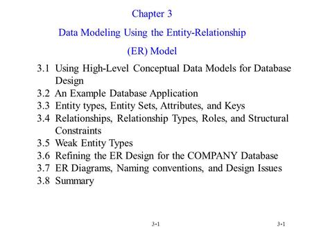Data Modeling Using the Entity-Relationship