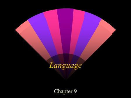 Language Chapter 9. Language A form of communication based on symbols Spoken, written, or signed Displacement quality Infinite generativity.