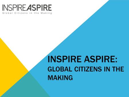 INSPIRE ASPIRE: GLOBAL CITIZENS IN THE MAKING. EXAMPLE OF A COMPLETED POSTER.