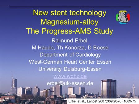 New stent technology Magnesium-alloy The Progress-AMS Study