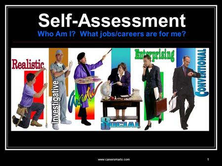Www.careersmarts.com1 Self-Assessment Who Am I? What jobs/careers are for me?