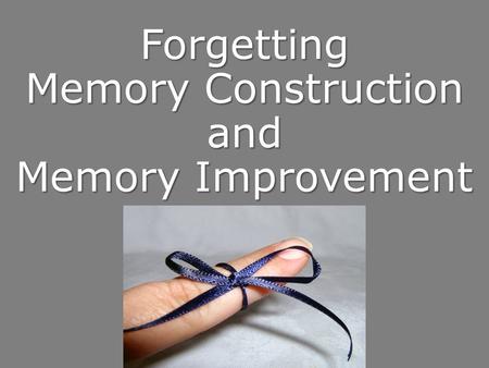 Forgetting Memory Construction and Memory Improvement.