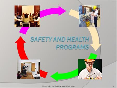 OSHAX.org - The Unofficial Guide To the OSHA1. Benefits of Effective Safety and Health Programs Reduce work related injuries and illnesses Improve morale.