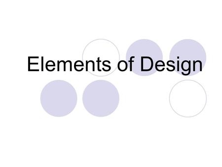 Elements of Design.