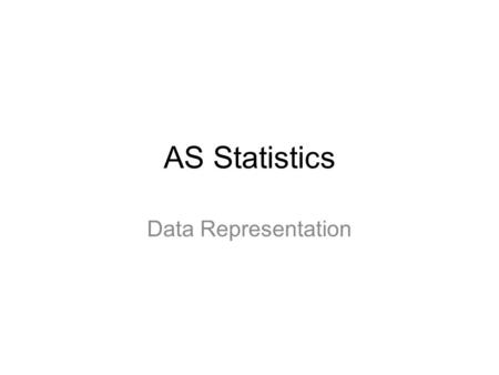 AS Statistics Data Representation.