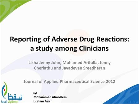Reporting of Adverse Drug Reactions: a study among Clinicians