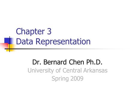 Chapter 3 Data Representation