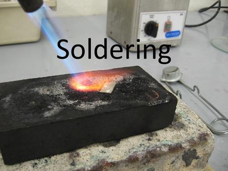 Soldering. Soldering is a way of attaching two pieces of metal by melting a third piece of metal (called solder) to join them. The solder will have a.