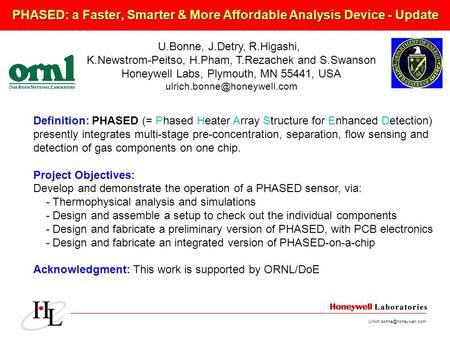 PHASED: a Faster, Smarter & More Affordable Analysis Device - Update U.Bonne, J.Detry, R.Higashi, K.Newstrom-Peitso, H.Pham,