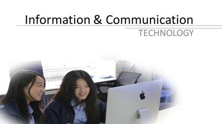 Information & Communication TECHNOLOGY. International General Certificate of Secondary Education.