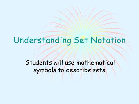 Understanding Set Notation