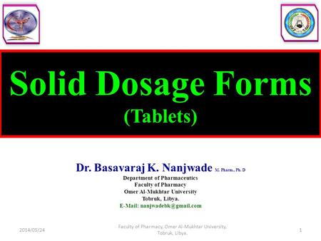 Solid Dosage Forms (Tablets)